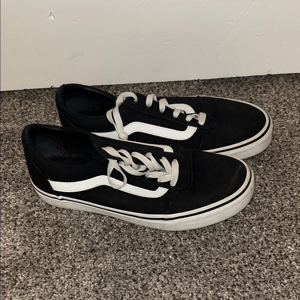 Vans Black and White Low-Top Skate Sneakers